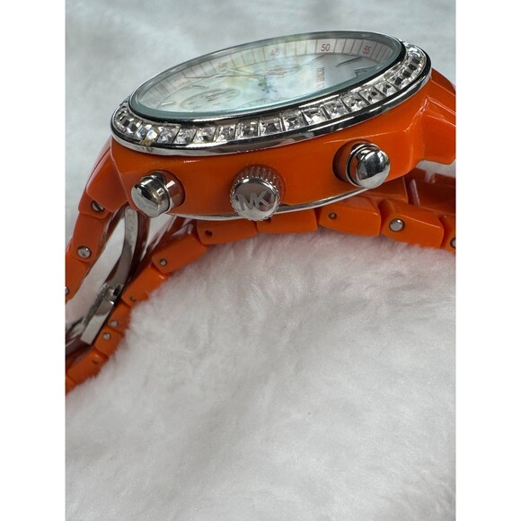 Michael Kors Chunky Orange Watch MK-5119 Crystal Bezel Chronograph Quartz main image 7